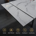 Expandable Rectangle Dining Table, 70.9″-110.2", Stones White