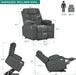 Dark Grey Power Lift Recliner Chair with Massage and Heat