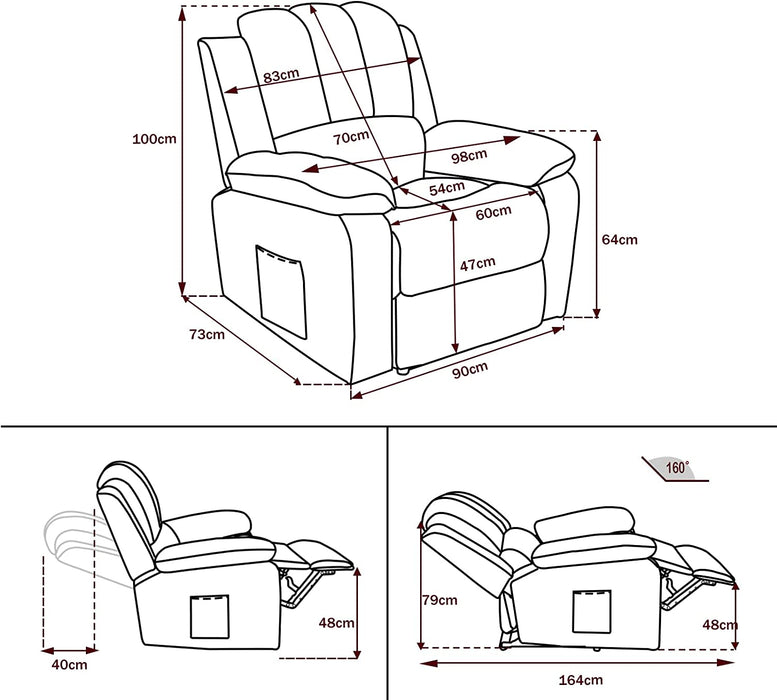 Electric Power Recliner Chair with Heat and Massage