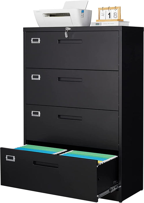 4-Drawer Metal File Cabinet with Lock