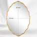 24 * 36 Inch Brushed Gold Oval Ripple Bathroom Mirror Wall Mounted Large Modern Countryside Suitable for Washroom, Bedroom, Living Room, Entryway