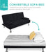 Compact Modern Futon Sofa Bed with Cupholders