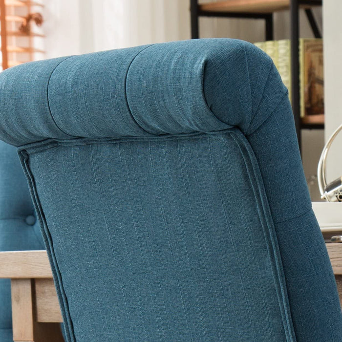 Blue Tufted Parsons Dining Chairs