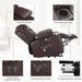 Brown Power Lift Recliner with Heat & Massage