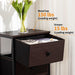 5 Drawer Dresser, Rustic Brown, Faux Leather