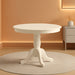 Wooden round Dining Table with Linen White Finish