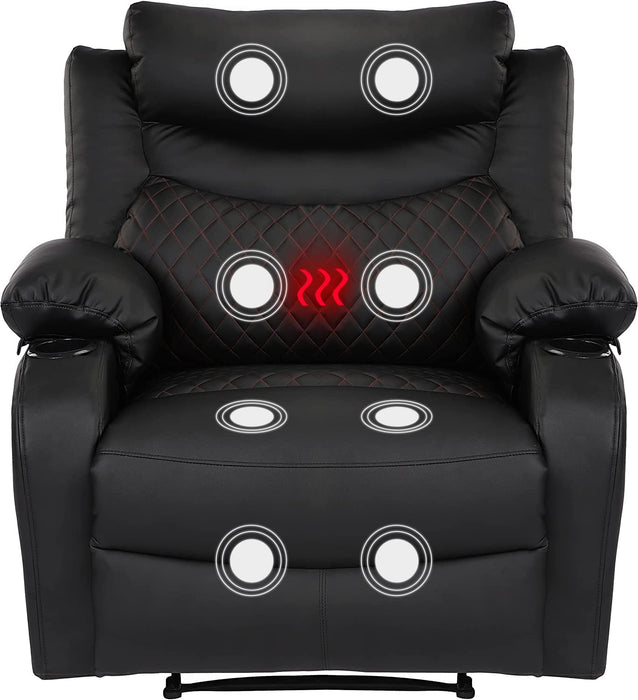 Black Wall Hugger Manual Reclining Chair