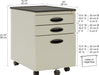Locking 3-Drawer File Cabinet with Organizer Tray