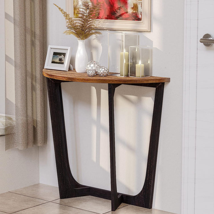 Rustic Console Table, Half Round