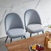 Velvet Accent Dining Chairs Set of 4 in Light Grey