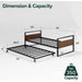 Twin over Full Metal Bunk Beds with Trundle Bed, Black