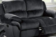 Black Padded Suede Manual Motion Sofa Set