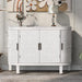 White Rustic Wood Buffet Sideboard with Storage Shelf