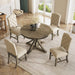 5Pc Dining Table Set, Functional Furniture Retro Style Dining Table Set with Extendable Table