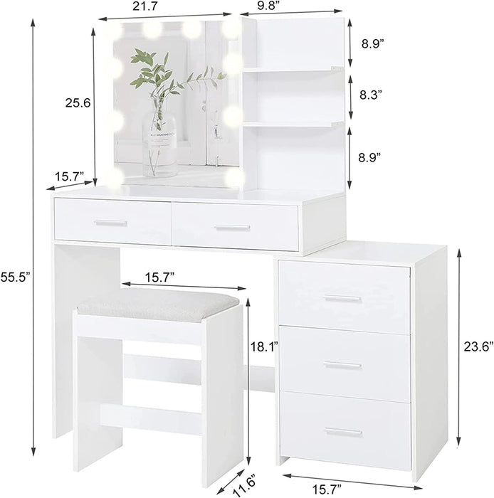 Large Vanity Set with 10 LED Lights