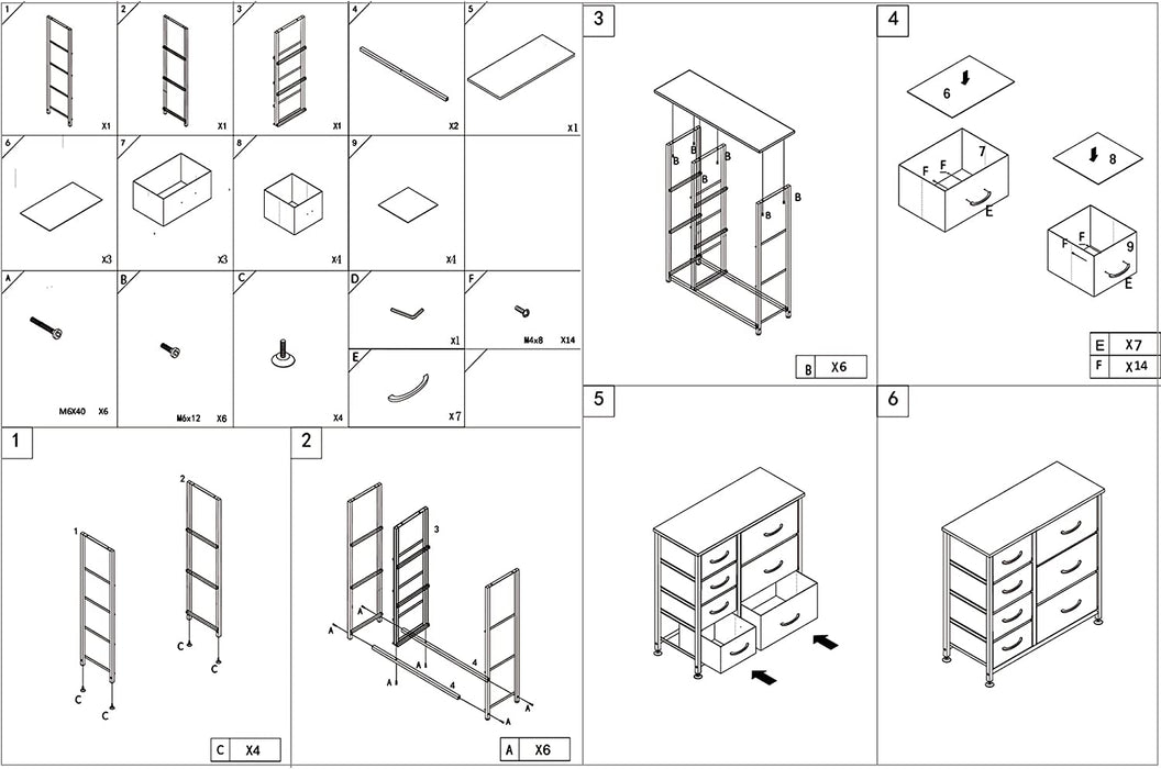 Coffee 7-Drawer Vertical Dresser Storage Tower