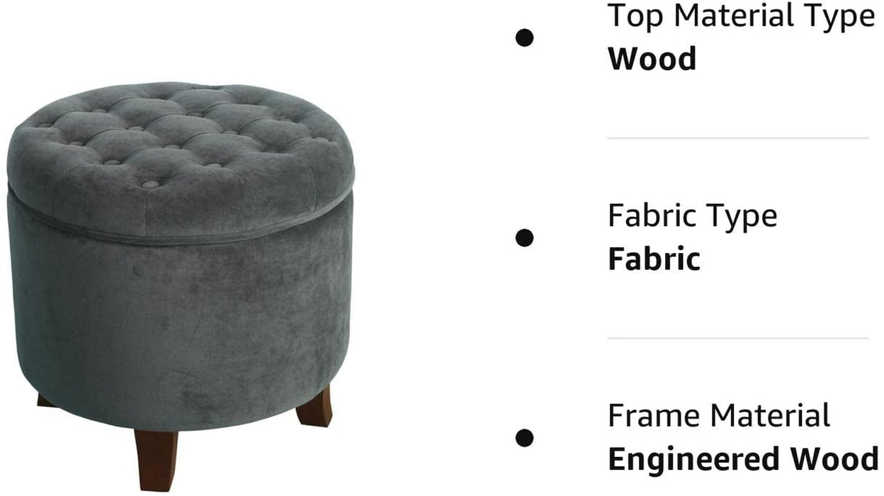 Velvet Tufted Ottoman with Storage for Home Decor