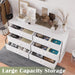 6 Drawer Double Wood Storage Tower Cabinet