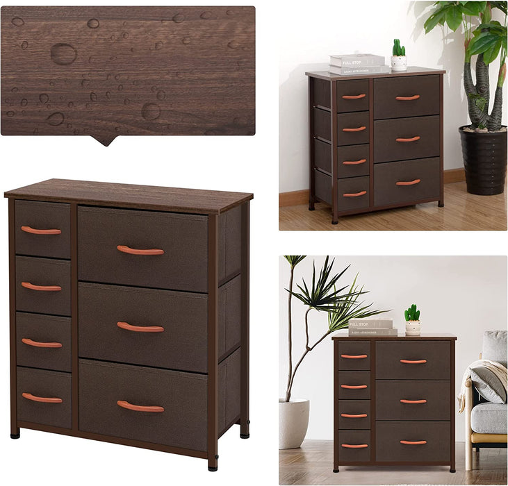 Coffee 7-Drawer Vertical Dresser Storage Tower