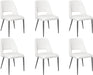 Set of 6 Cream Velvet Dining Chairs
