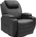 Massage Recliner Chair, Heated, PU Leather, Ergonomic, Black