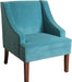 Teal Velvet Swoop Arm Chairs for Living Room