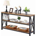 Rustic Wood Console Table with 3 Shelves