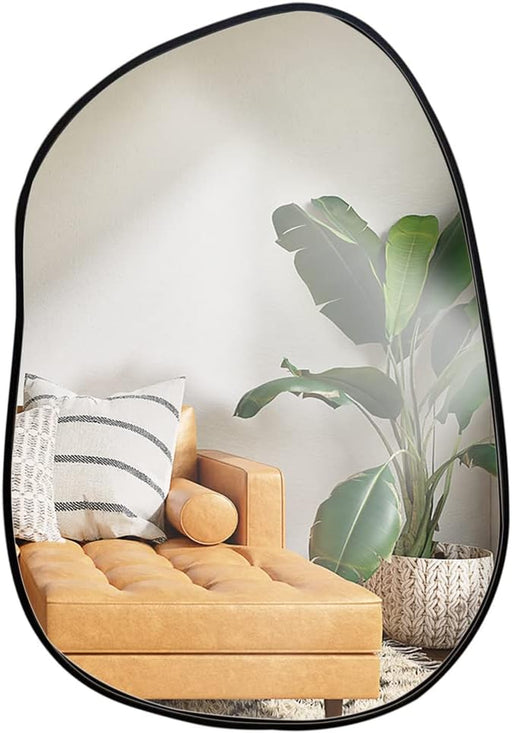 Irregular Asymmetrical Modern Abstract Wall Mirror Decor for Living Room Bathroom Bedroom Entryway 19"X27"