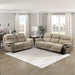 Lapointe Wall-Hugger Manual Double Reclining Sofa, Tan