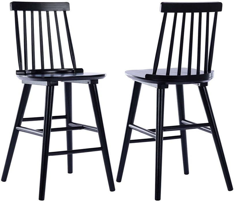 Farmhouse Style Wood Counter Height Bar Stools Set of 2