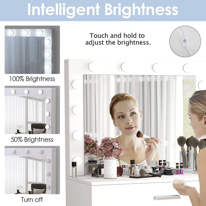 Adjustable Brightness Large Drawer Vanity