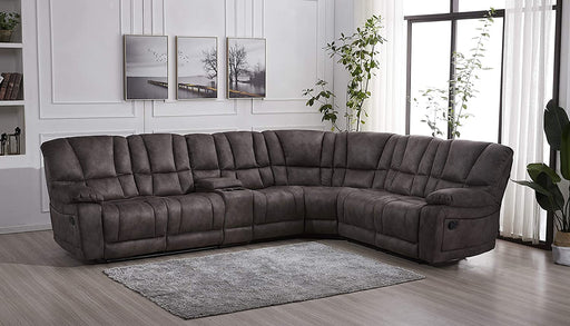 Grey Microfiber Reclining Sectional Sofa