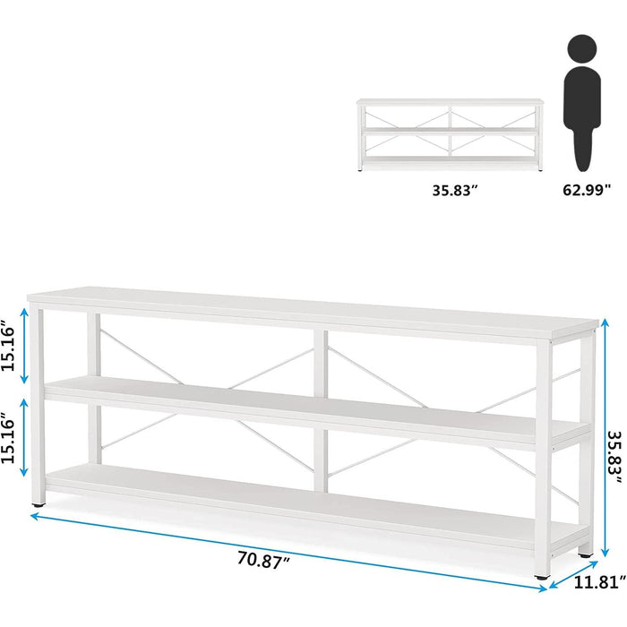 Extra Long 3-Tier TV Console with Storage