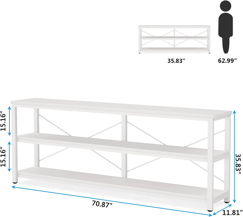 Extra Long 3-Tier TV Console with Storage