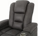 Tufted Microfiber Power Recliner W/Arm Storage and USB Cord, Slate/Black