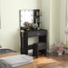 Black Makeup Vanity Table with Lighted Mirror