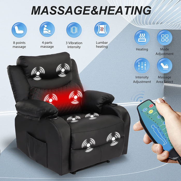 Overstuffed Massage Recliner Chairs with Heat