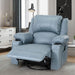 Swivel Rocker Recliner Chair with Massage and Heating (Cloth Blue)