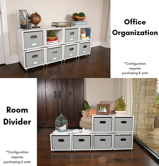 Decorative Rolling File Cabinet with Lateral Drawer