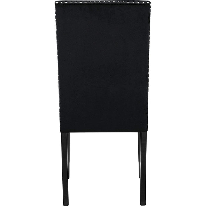 6-Person Dining Table with Faux Marble Top, Black Base