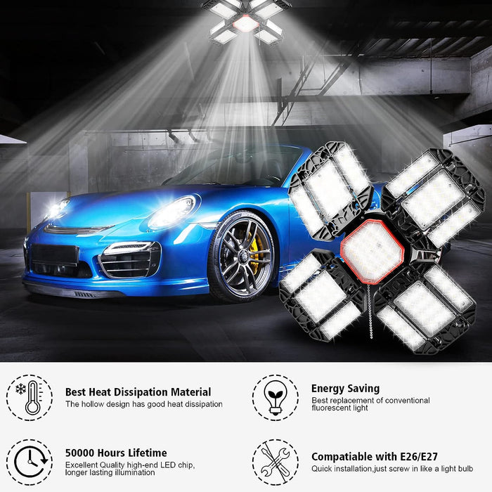 LED Garage Lights, Deformable LED Garage Ceiling Lights With
