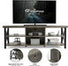 Gray TV Stand with 6 Cabinets, 65″ Max