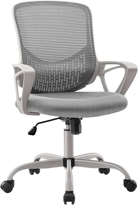 Grey Ergonomic Home Office Chair with Lumbar Support