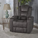 Tufted Microfiber Power Recliner W/Arm Storage and USB Cord, Slate/Black