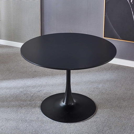 Modern round Dining Table with Metal Base, 42 Inch